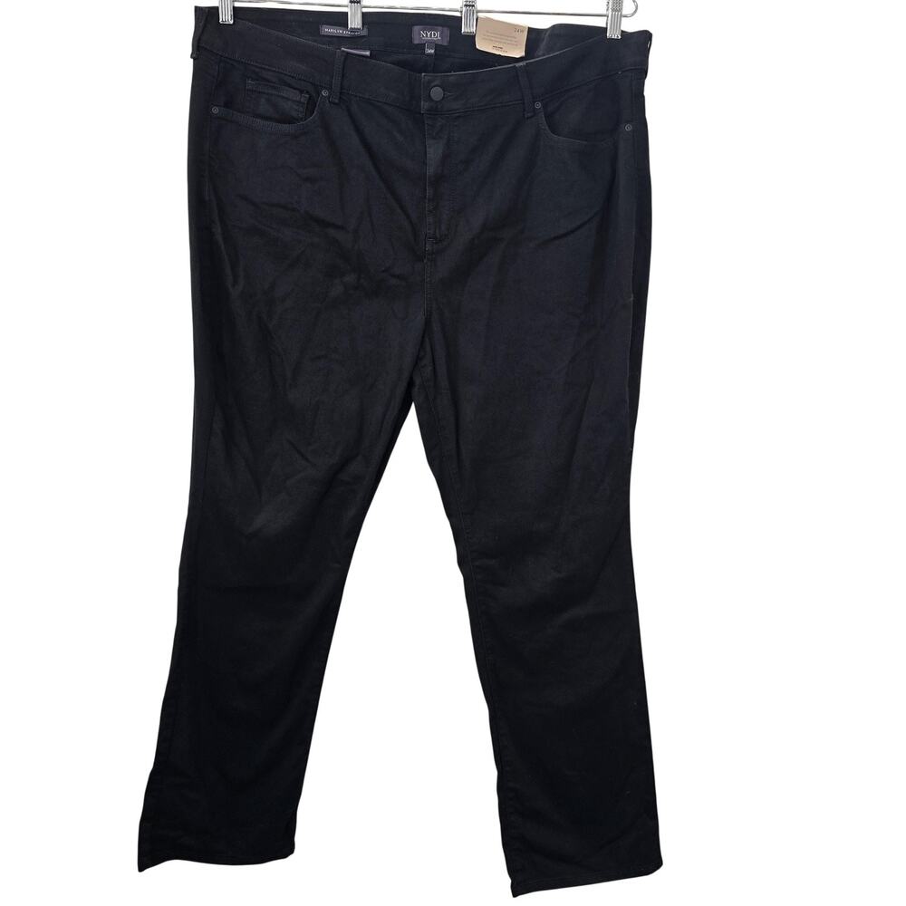 NYDJ Jeans Womens 24W Black High Rise Marilyn Straight Stretch Plus